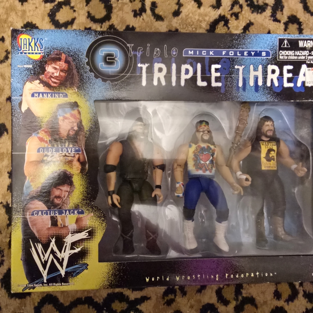 1998 WWF Jakks Pacific Mick Foley's Triple Threat Box Set.